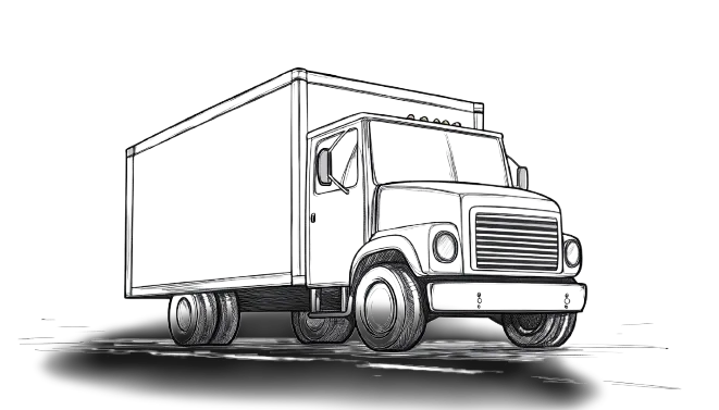 Handgezeichnete Skizze eines Lieferwagens